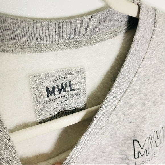 NWOT Madewell MWL Betterterry Leisure Club Crewneck Sweatshirt in Heather Pepper - Picture 7 of 8